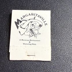 Vintage 1970s Matchbook Margaritaville Mexican Restaurant, Unused