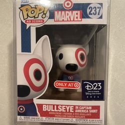 Bullseye Captain America Shirt Funko Pop *MINT* Target Exclusive Ad Icons 237 protector Marvel D23 Disney Avengers