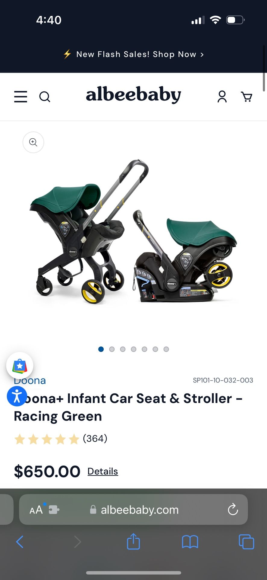 Doona Car seat Stroller + Base