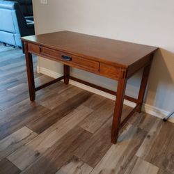 Ashley Furniture Solid Wood 48" Wide Home Office Desk in Oak Stain Finish 
