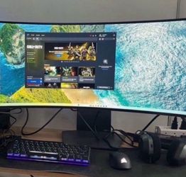 LG - UltraGear 34" OLED Curved WQHD 240Hz 0.03ms FreeSync and NVIDIA G-SYNC Compatible Gaming Monitor with HDR400 - Black Model: 34GS95QE