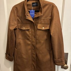 Brown Suede-like Coat
