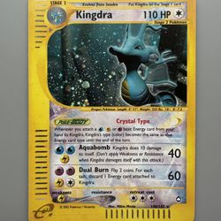 Crystal Kingdra 148/147 Secret Rare Holo Aquapolis Pokemon Card