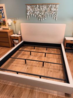 Living Spaces California King Upholstered Bed Frame