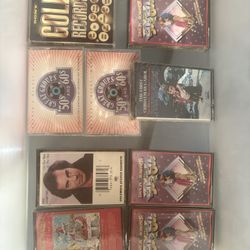 Crate Full Of Classic Old Cassette Tapes And An Old School Sony Fm Radio And Cassette Player 