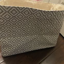 DII Woven Paper Storage Bin, Geo Diamond, Gray, Medium Rectangle