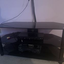 Black Glass Entertainment Table