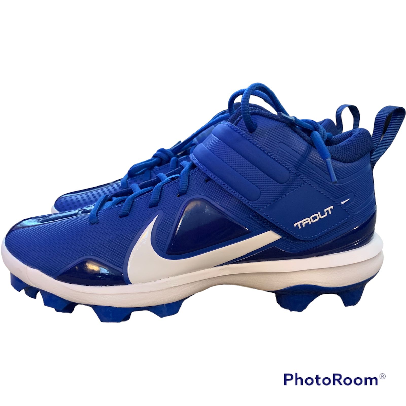 Nike Force Trout MCS Blue White Baseball Cleats Size