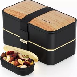 Bentoheaven Premium Bento Box Adult Lunch Box with 2 Compartments (40Oz), Cutler