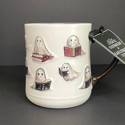 Viral Cobwebs & Cauldrons Ghosts Reading Books Halloween Mug