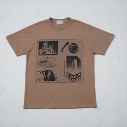 Cavempt Brown Twill Crew Neck Tee Shirt