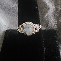 Sterling silver set moonstone ring Multiple Sizes Are Available 