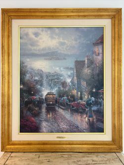 Thomas Kinkaid Hyde Street and the Bay San Francisco signed a numbered canvas Li