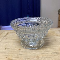 Anchor Hocking Wexford clear pressed glass footed candy dish