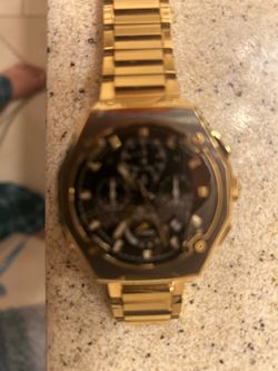 Bulova precision watch yellow steel