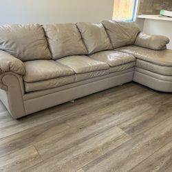 Leather Sofa with Queen  Sleeper 
