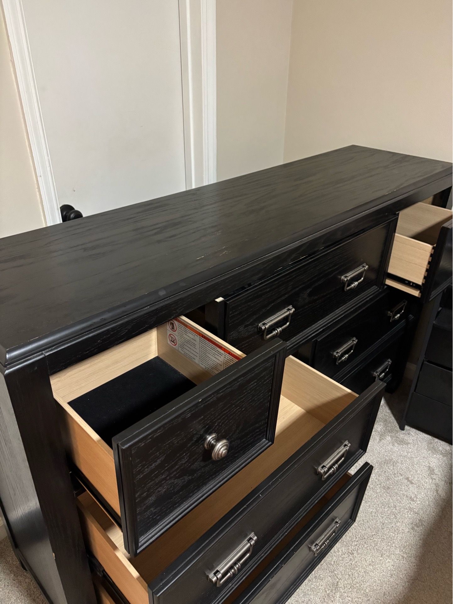 Brown Wooden 7 -Drawer Dresser- Solid & Spacious Storage