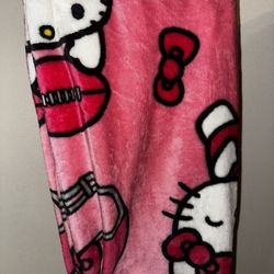 Hello Kitty pink football throw blanket