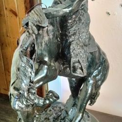 Giant Frederick Remington Bronze Statue "The Rattlesnake "