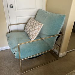 Porter Design Light Green Pillow And Gold Accent Chair!