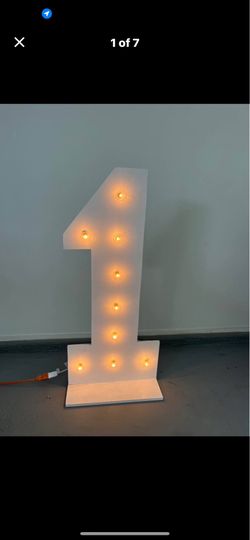 Handcrafted wooden number one