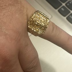14k Gold And Silver Men’s Jesus Ring 