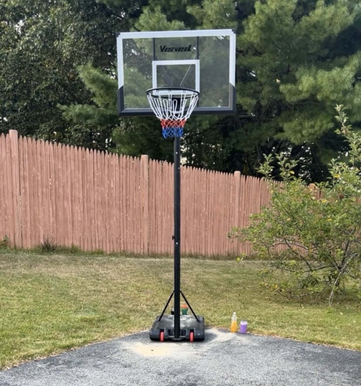 NEW Portable Basketball Hoop, Portable Basketball Goal System, Adjustable Height 5.7-10ft 45in Backboard Basketball Goal !