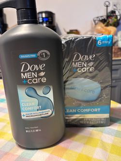 Dove Men+Care Clean Comfort Body Wash & Bar Soap Bundle(16$$$)