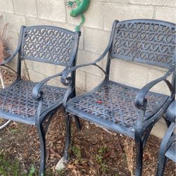 Heavy Duty Patio Iron Chairs And Table