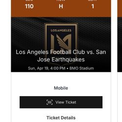 Los Angeles Football Club Vs San Jose Earthquakes  Sunday April 19