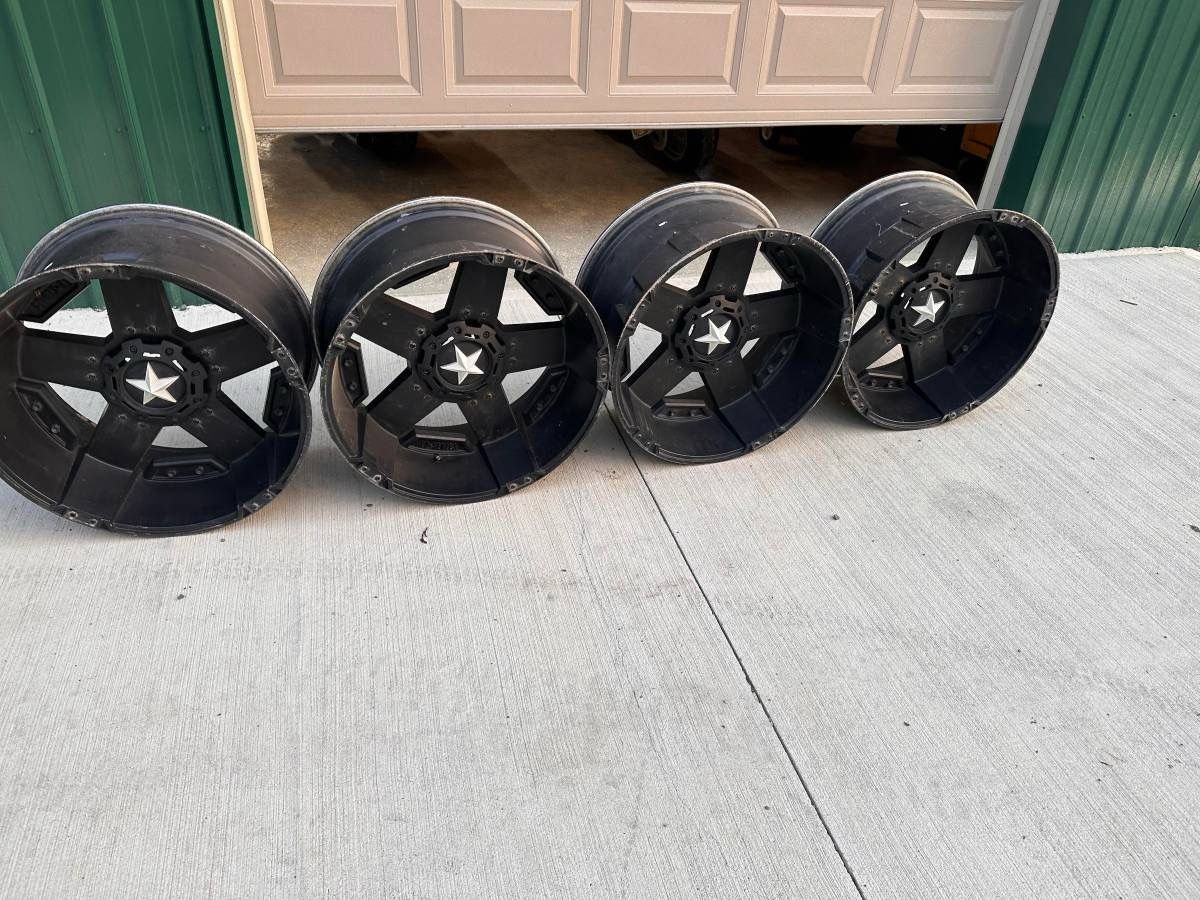24" X 12" RIMS ROCKSTAR XD SERIES 6 LUG MULTI PATTERN ONLY $500 LOOK AT PICTURES!!