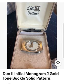 Duo II Initial Monogram J Gold Tone Belt Buckle