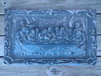 Vintage Last Supper Relief Wall Plaque (Cast Aluminum Alloy)