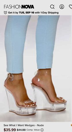 Fashion Nova Clear Platform Heels