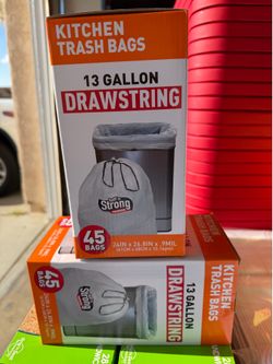 45 Kitchen trash bags 13 gallons $6