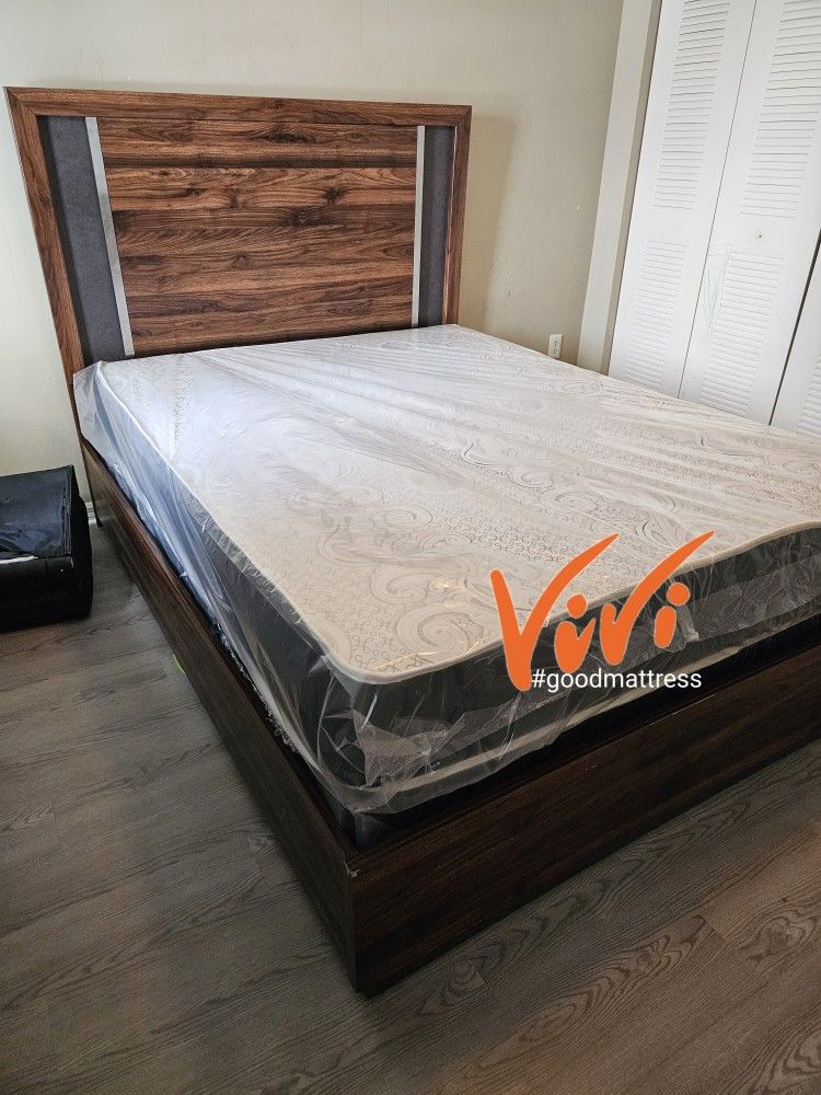 QUEEN MATTRESS WITH BOX SPRING 2PC. BED FRAME ISN'T AVAILABLE
