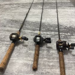 3 bait caster combos for 85$