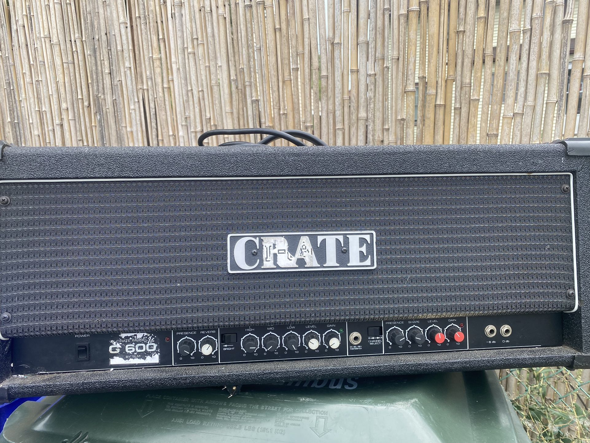 Crate G-600 Solid State Electric Guitar Amlifier Head - Made in USA (SS(contact info removed))