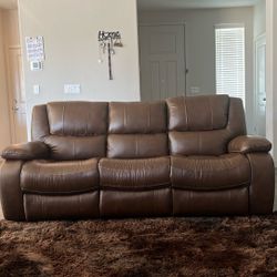 Brown Leather Sofa 