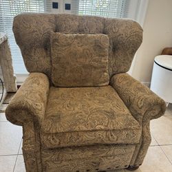 Wingback Recliner Chair Custom Luxury Furniture Sundance Paisley Brocade  