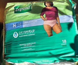 Depend  Dry Shield Blush Women's underwear  size M 18ct. X 5