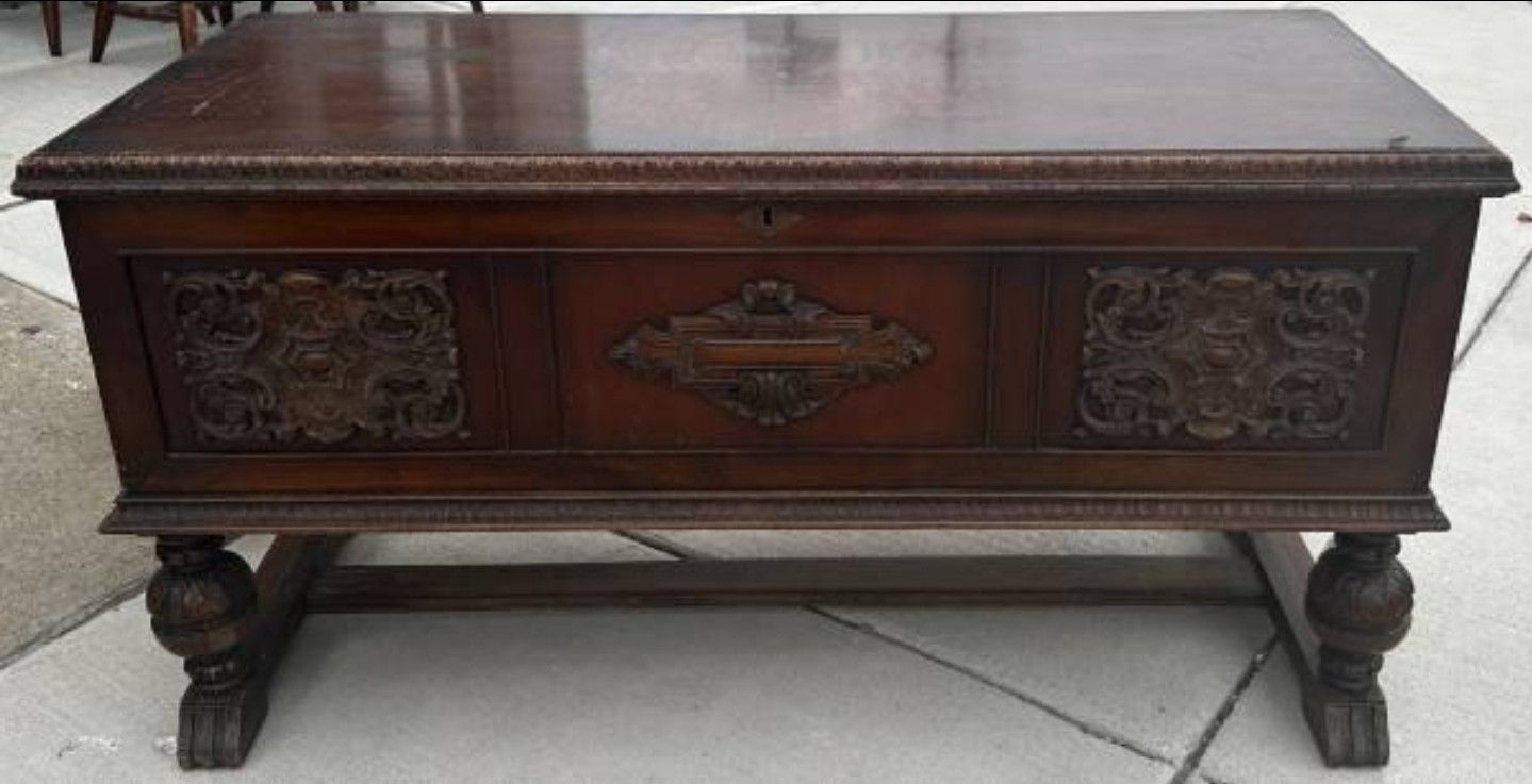 Art Deco Jacobean Cedar Chest