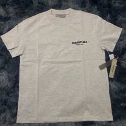 Essentials Fear of God Men’s XL Gray Cotton Crew Neck Logo Graphic T-Shirt