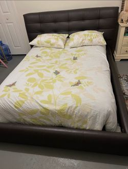 Leather queen bed