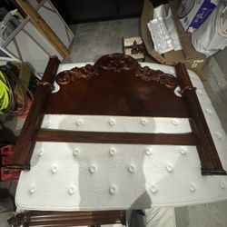 Cherry Oak Wood King Size Bed Frame 