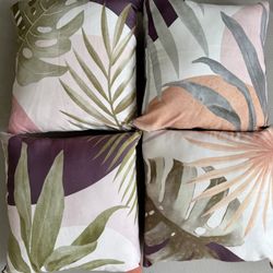 4- 20x20 Tropical Boho Throw Pillow Covers And Premium Inserts
