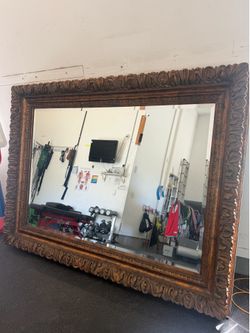 Monumental Vintage Baroque Carved Mirror — 88” × 65” | Statement Piece
