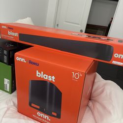 onn. Roku blast 2.0 Smart Soundbar & 10 inch Wireless Subwoofer
