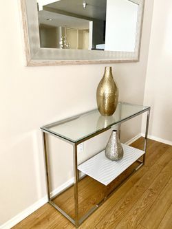 Decorative glass table Home decor Metal table 