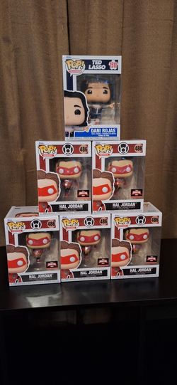 Funko Pop Lot - Hal Jordan Red Lantern (x5) & Ted Lasso Dani Rojas